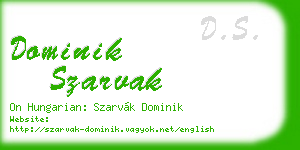 dominik szarvak business card
